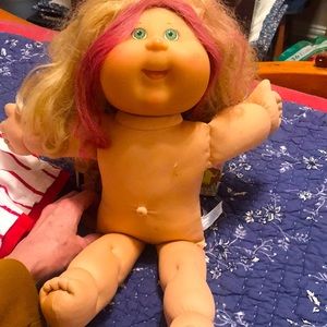Cabbage Patch Doll with Blonde and Purple Hair